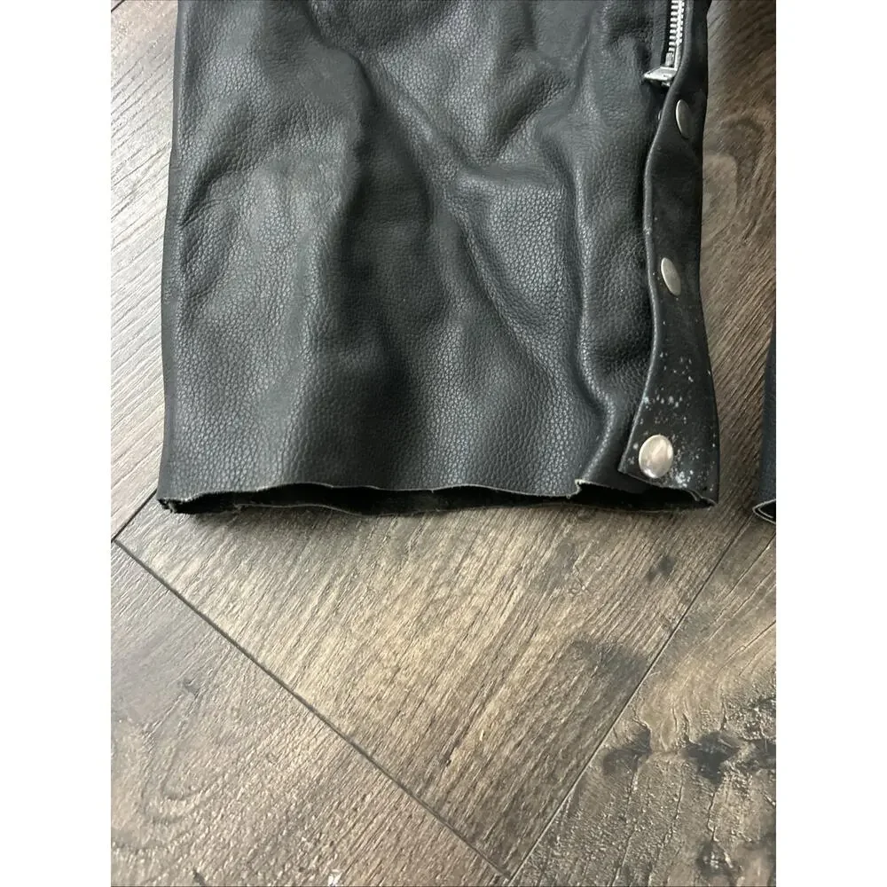 USA Bikers Dream Apparel Mens Black Leather Riding Chaps Size XXL